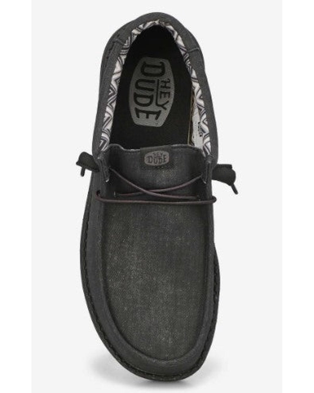HEYDUDE Wally Stretch Canvas Black/Black top view
