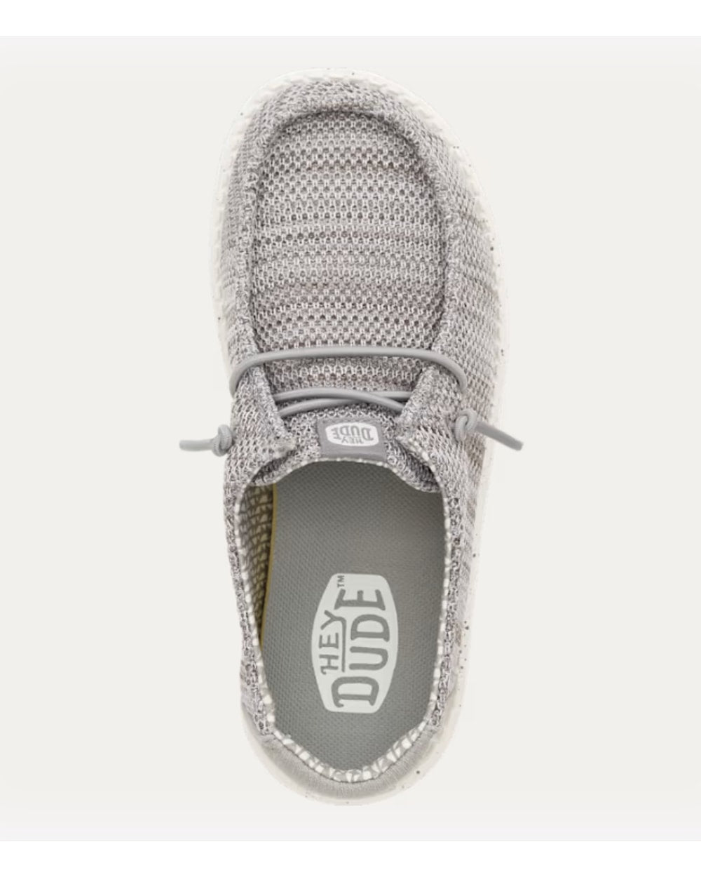 HEYDUDE Youth Wally Stretch Sox Shoes - Grey side view