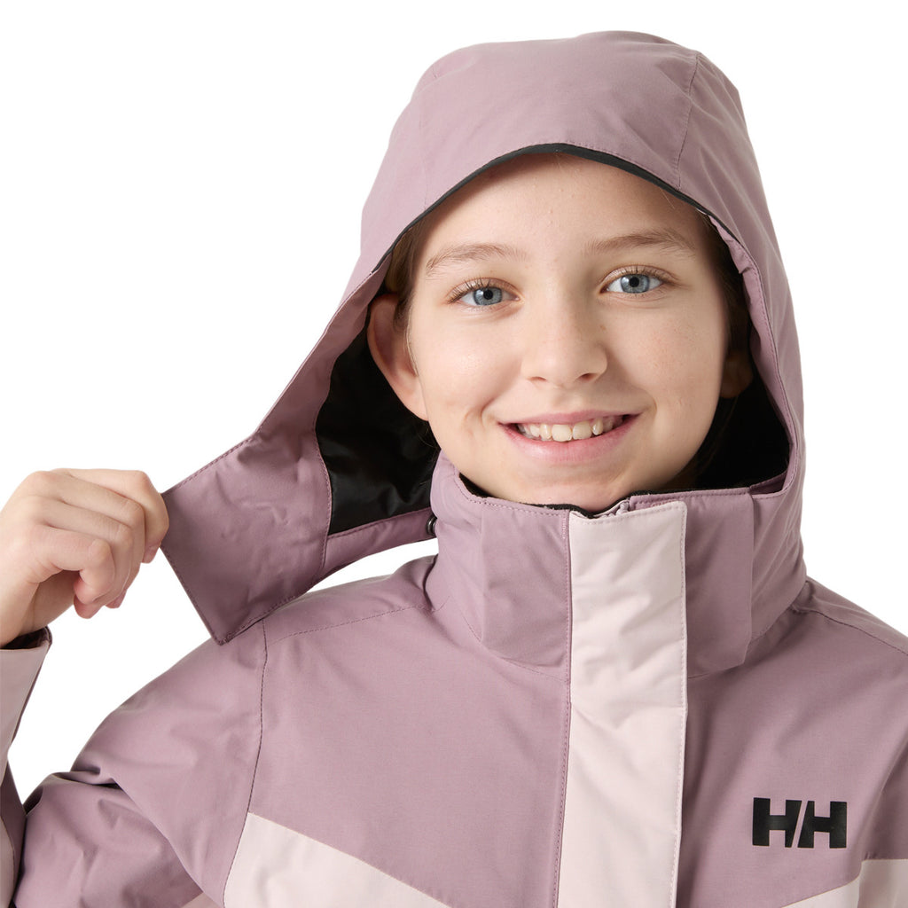Helly Hansen Juniors' Icelily Jacket, Pinkshake, hood detail