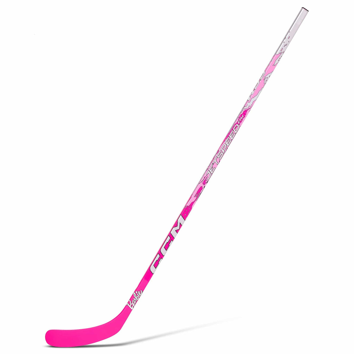 CCM Junior Barbie Edition Jetspeed FTW Hockey Stick - Pink, right hand, front view