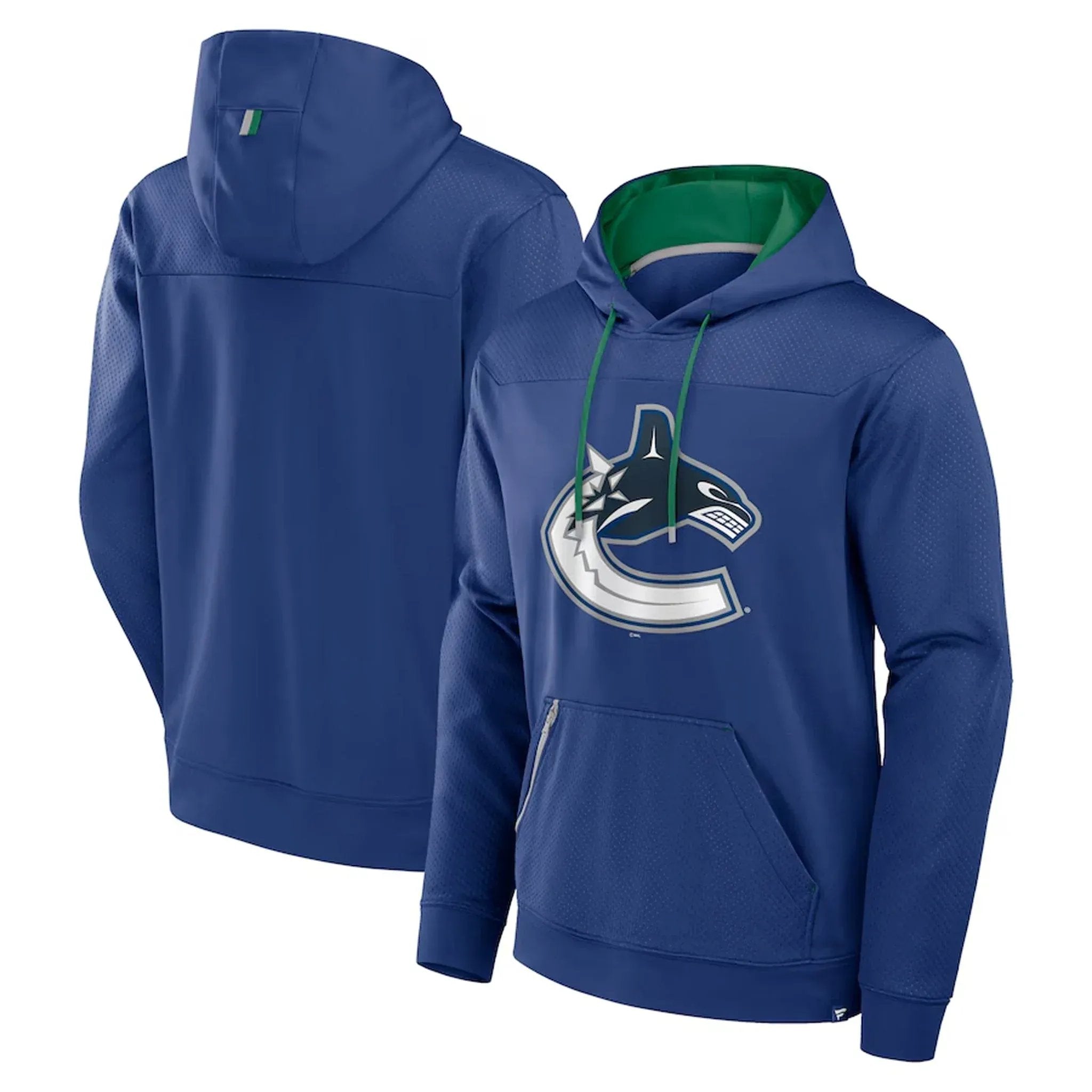 Fanatics Vancouver Canucks Iconic Defender Pullover Hoodie - front and back detail