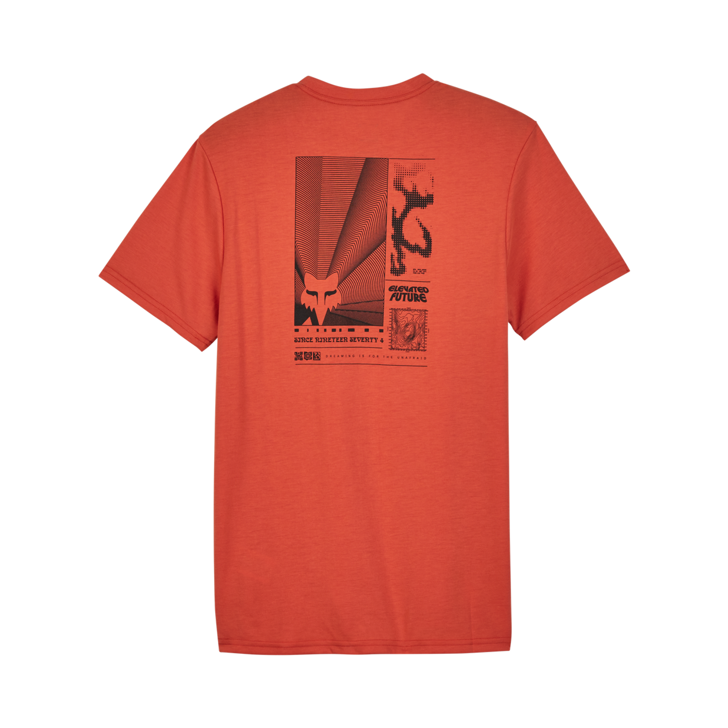 Fox Interfere Tech Short Sleeve Tee - Atomic Orange - back graphic