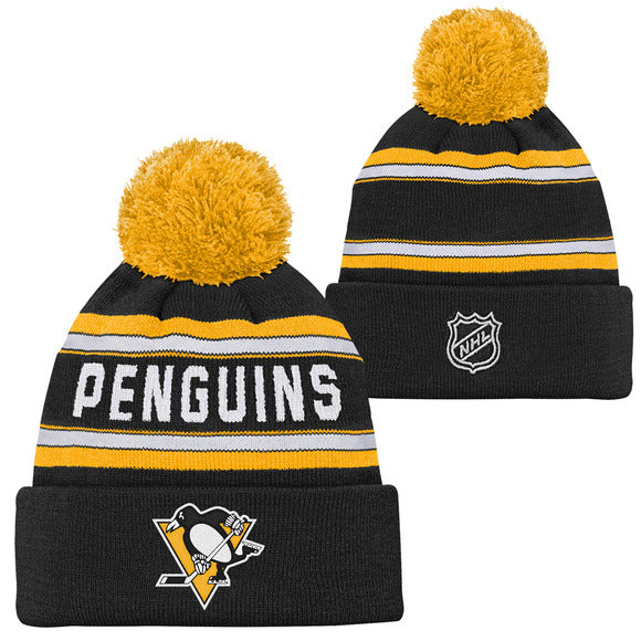 Outerstuff Youth Pittsburgh Penguins Jacquard Knit Cuffed Toque with Pom