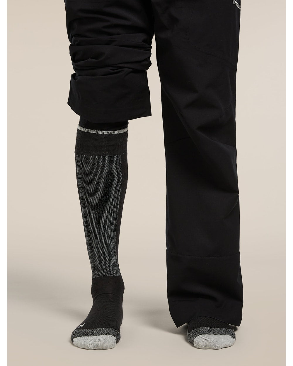 Icebreaker Men's Merino Ski+ Light Over The Calf Socks - Black/Ether, view 4