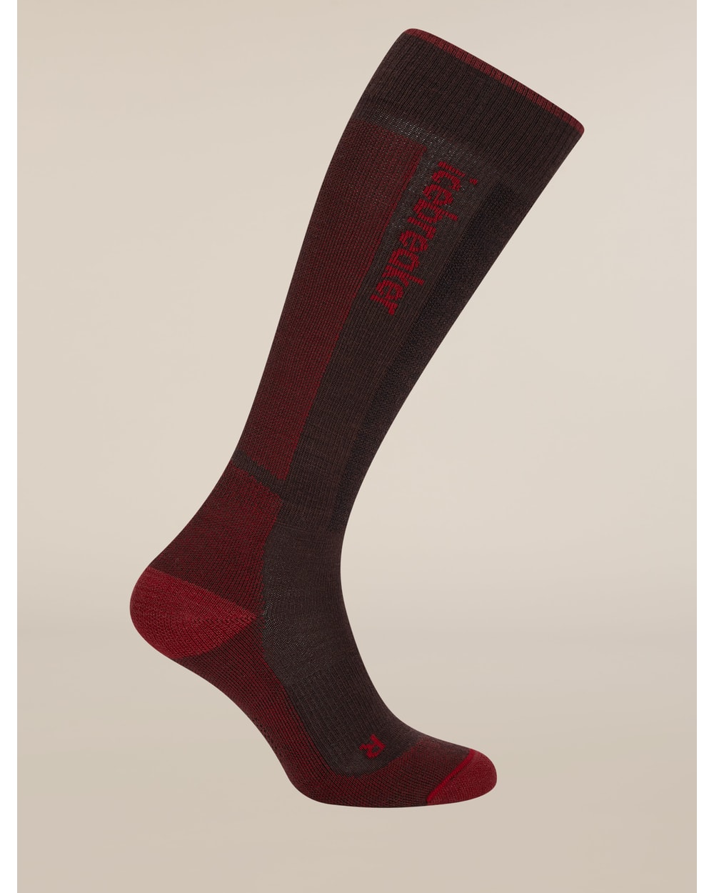 Icebreaker Men's Merino Ski+ Light Over The Calf Socks - Bittersweet/Port, view 3