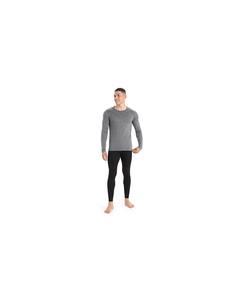Icebreaker Men's 200 Oasis Long Sleeve Crew, Gritstone Heather, front