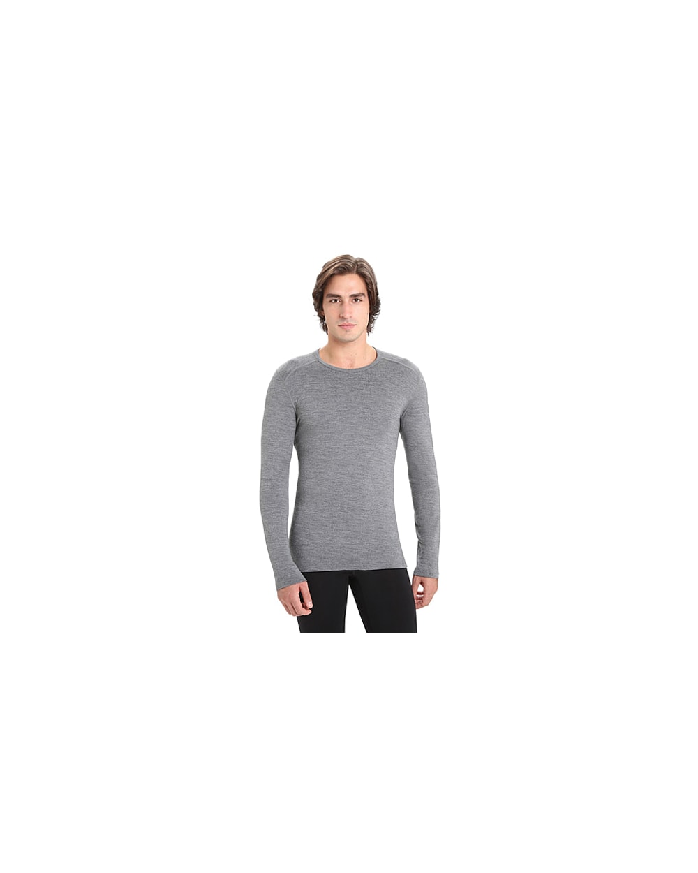 Icebreaker Men's 260 Tech Long Sleeve Crew, Gritstone Heather, front angled