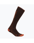Icebreaker Blend Ski+ Medium OTC Mountain Contour sock, Bittersweet/Cedarwood/Black, front
