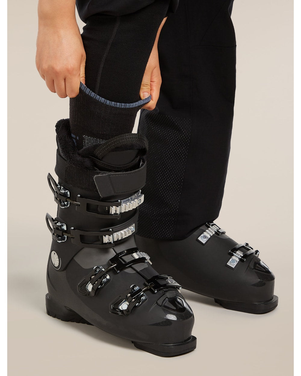 Icebreaker Women's Merino Ski+ Light Over The Calf Socks - Black/Dawn, view 3
