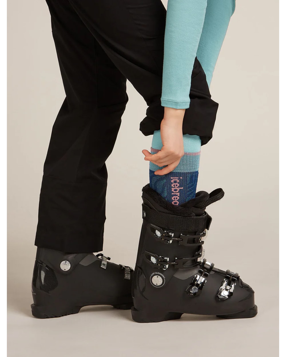 Icebreaker Women's Merino Ski+ Light Over The Calf Socks Mountain Contour