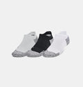 UA ArmourDry Pro 3-Pack No Show Socks - White/Grey/Black pack