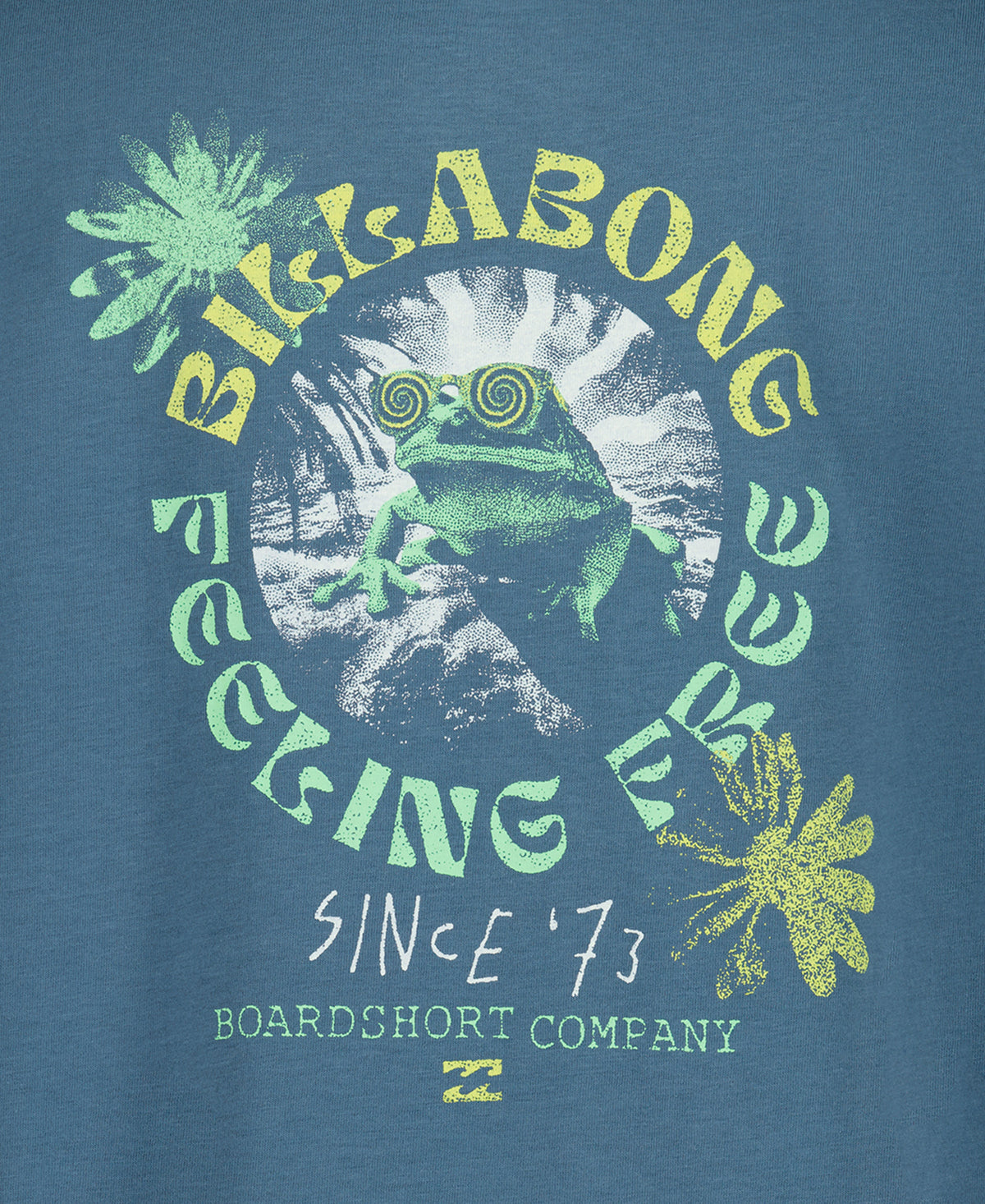 Billabong Psych Frog Tee Real Teal detail