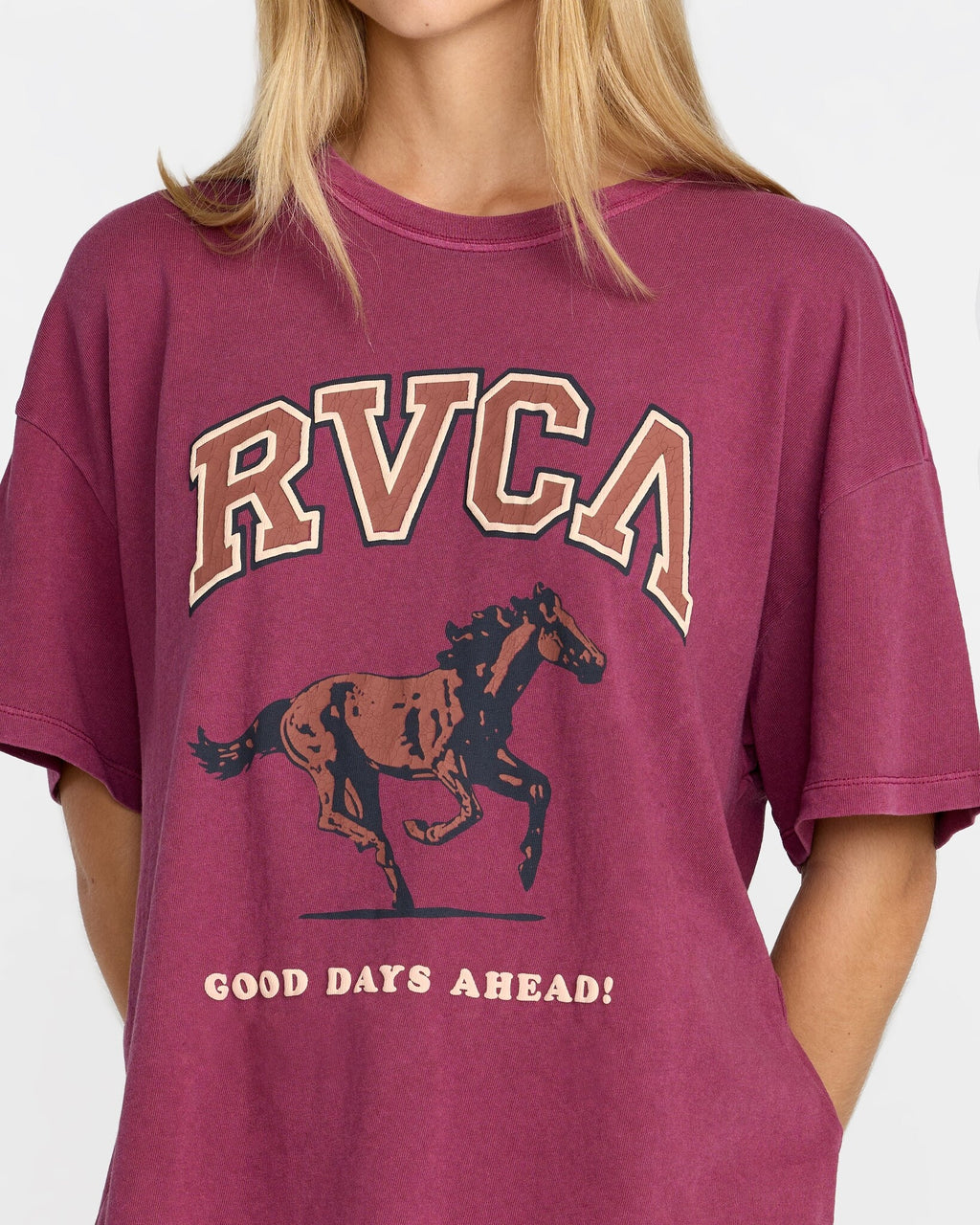 RVCA Move On Boyfriend Tee - Mulberry
