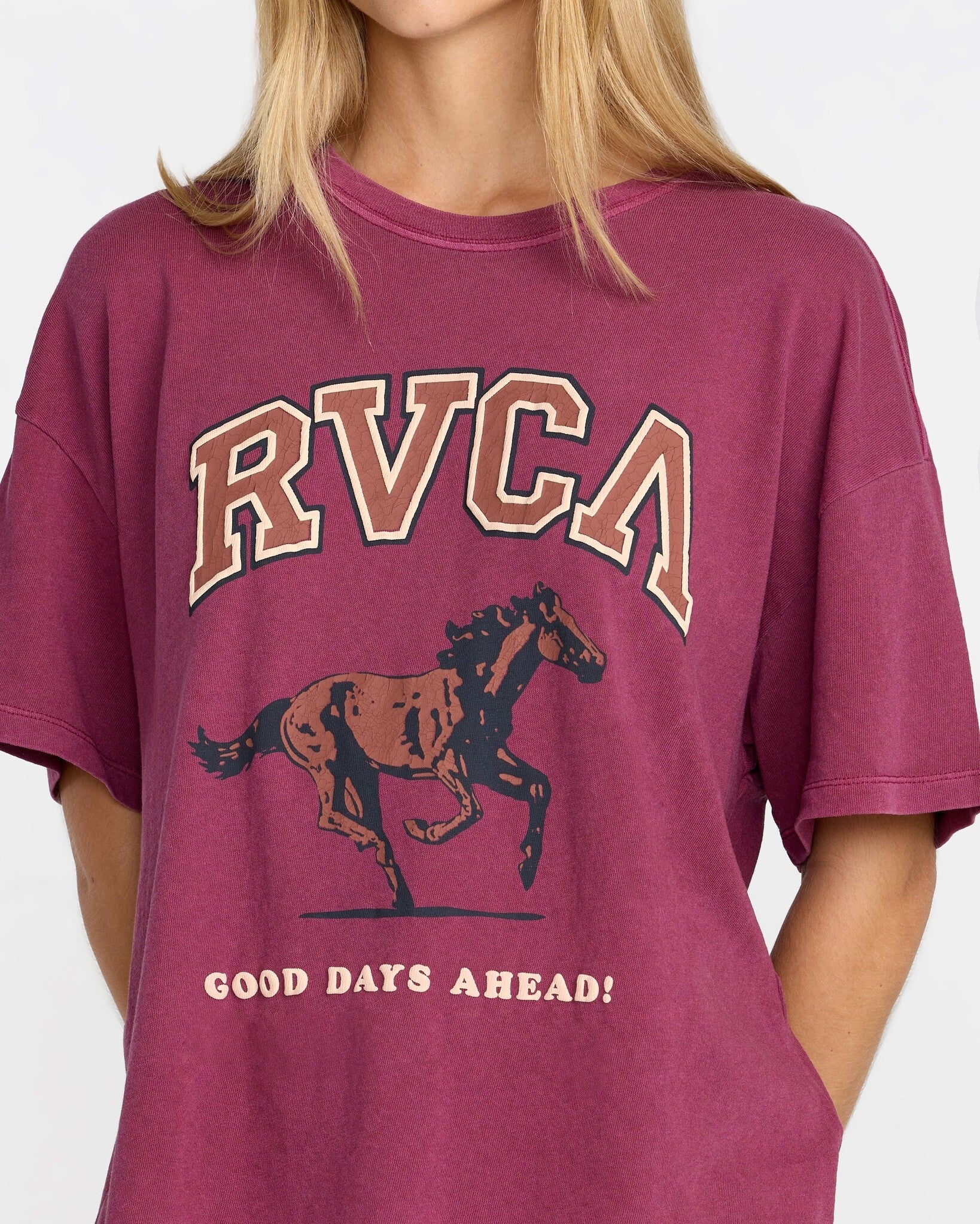 RVCA Move On Boyfriend Tee - Mulberry
