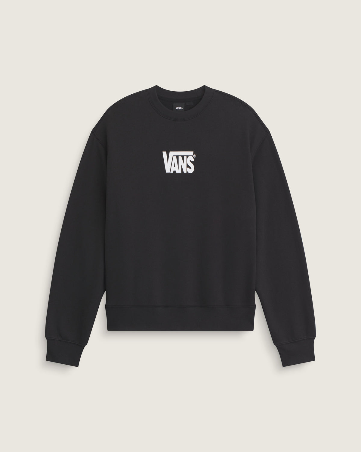 Vans Stretch Logo Crewneck Sweatshirt Black/White front