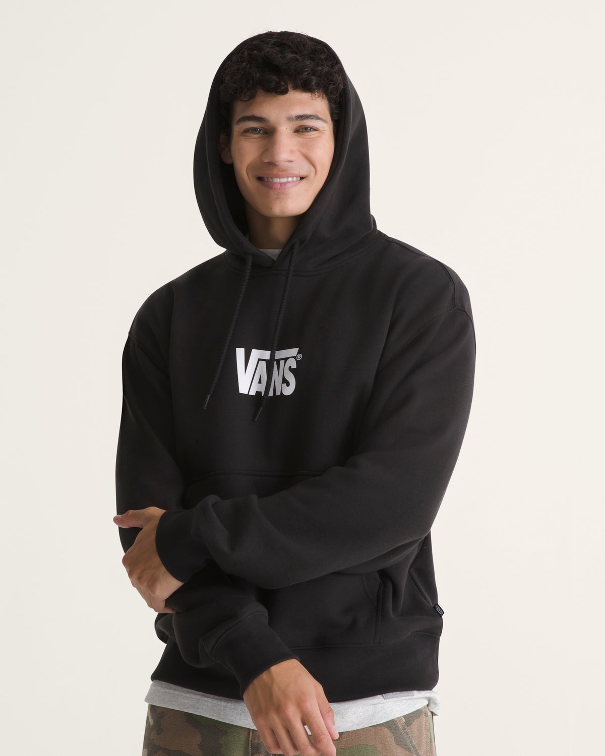 Vans Stretch Logo Pullover Hoodie Black/White front
