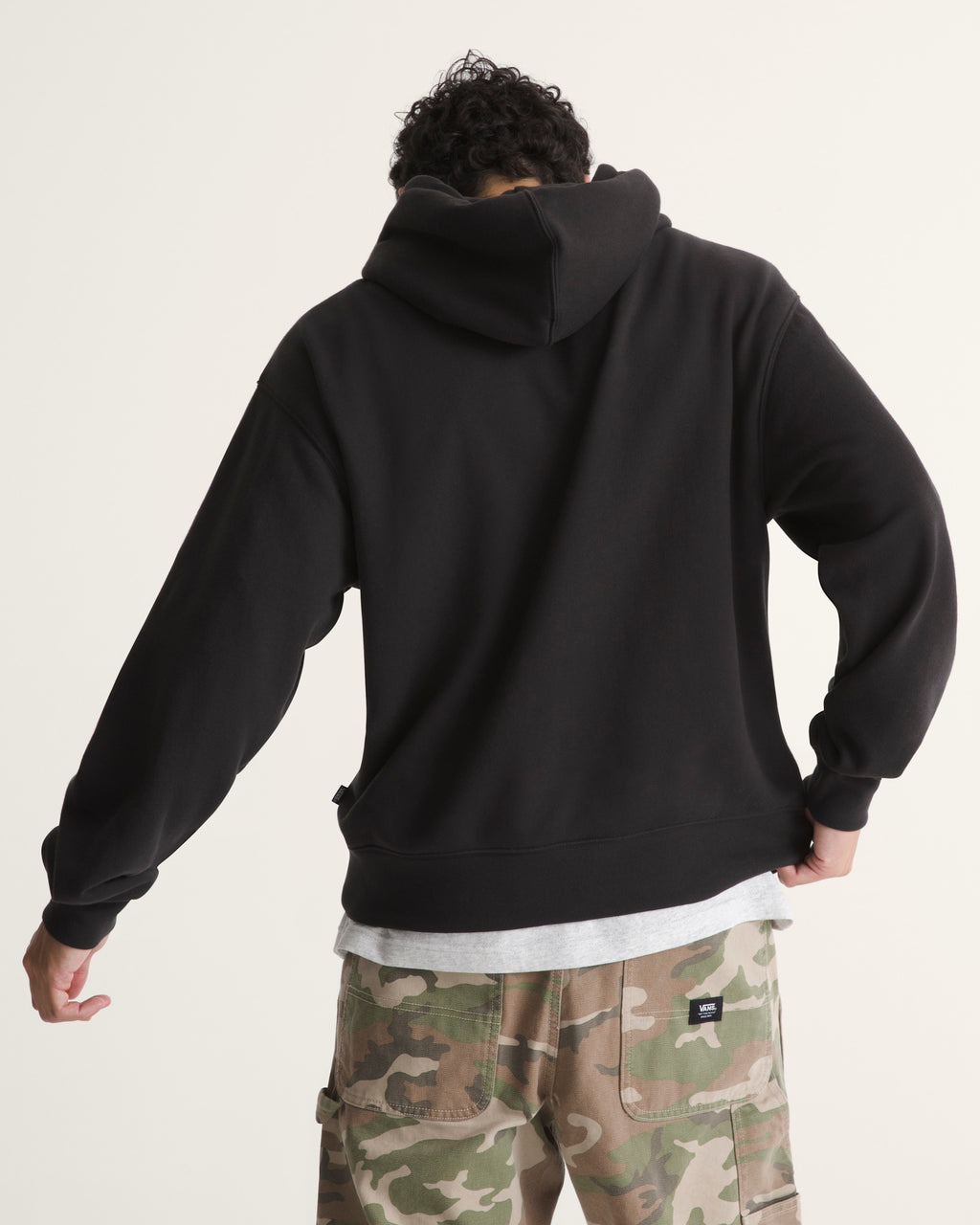 Vans Stretch Logo Pullover Hoodie Black/White detail
