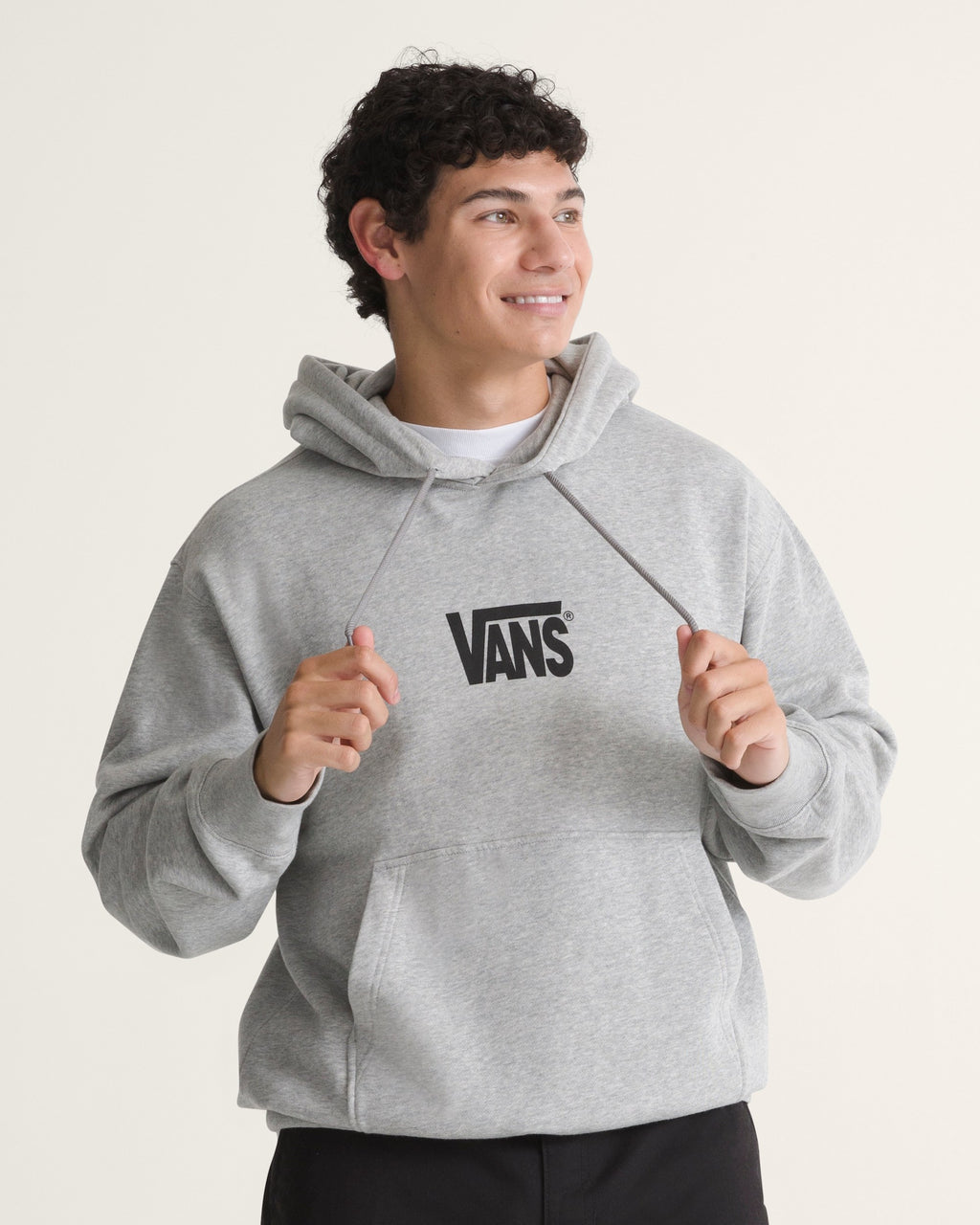 Vans Stretch Logo Pullover Hoodie Cement front