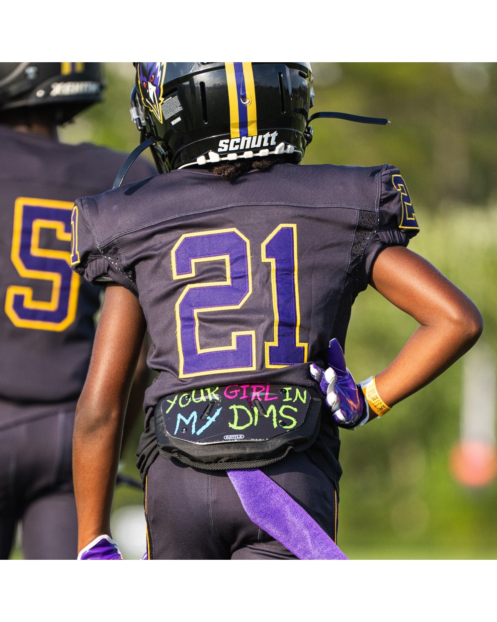 "In My DMs" Football Back Plate - MULTI