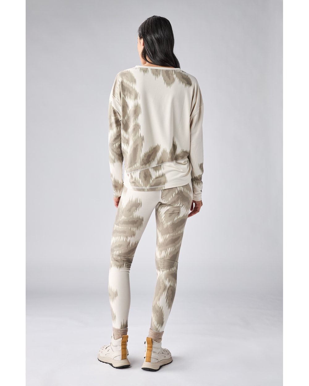 Indyeva Women's Veloz II Long Sleeve Shirt - Dune Frostfall Print - back