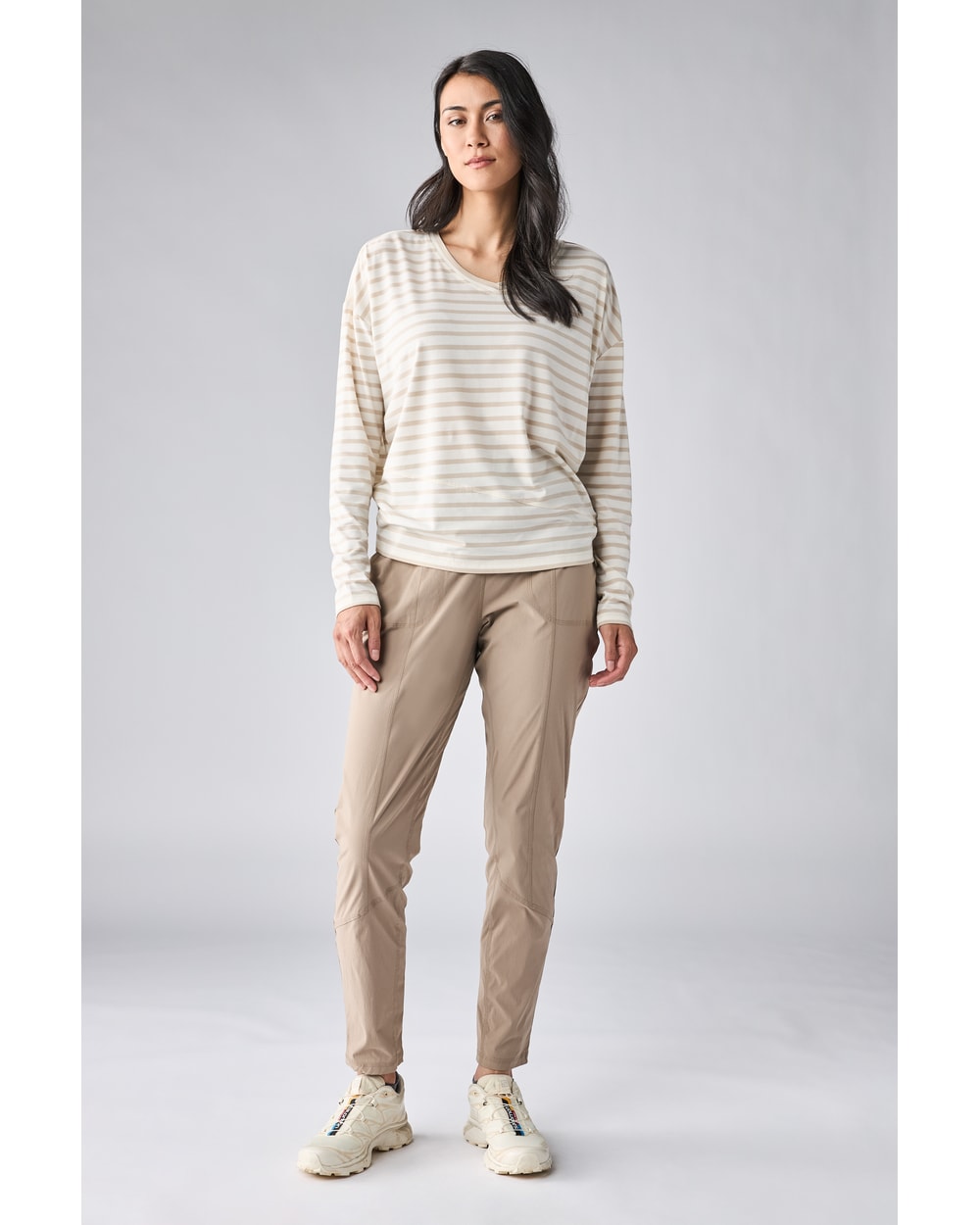 Indyeva Women's Veloz II Long Sleeve Shirt - Breeze Ponze Stripe - front