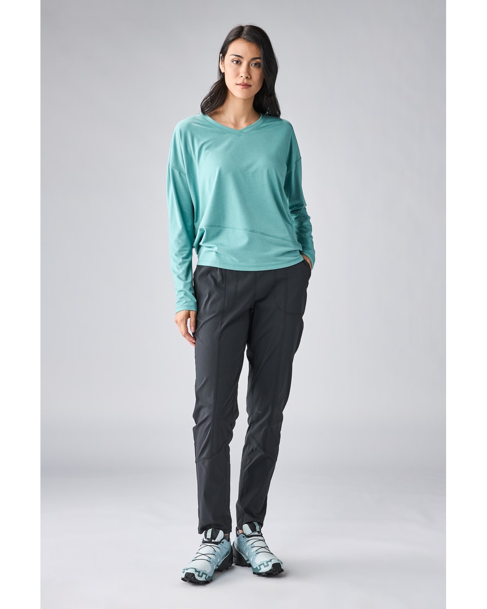 Indyeva Women's Veloz II Long Sleeve Shirt - Aquafrost - front