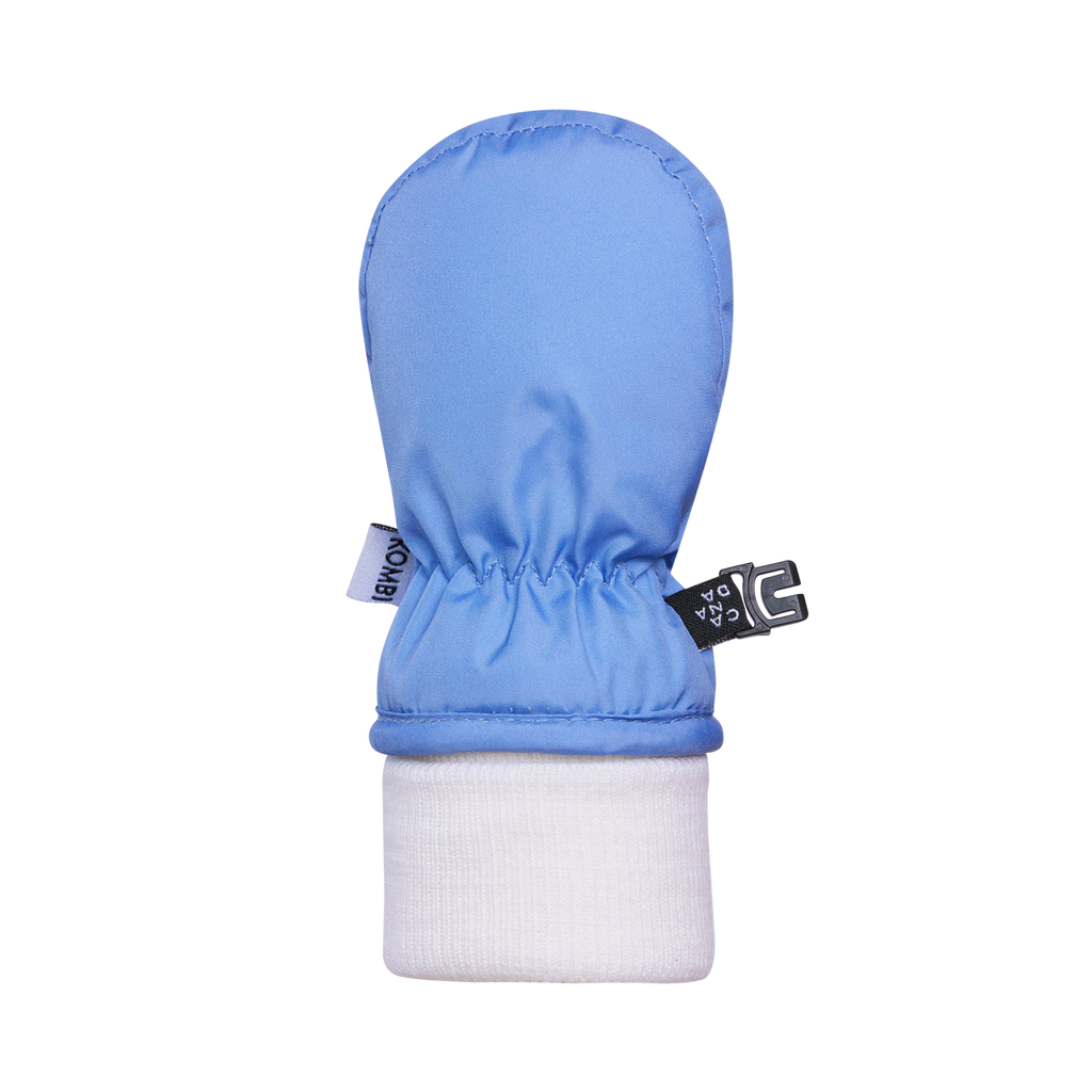 Kombi Baby Animal Mitt in Silky Blue - cuff detail