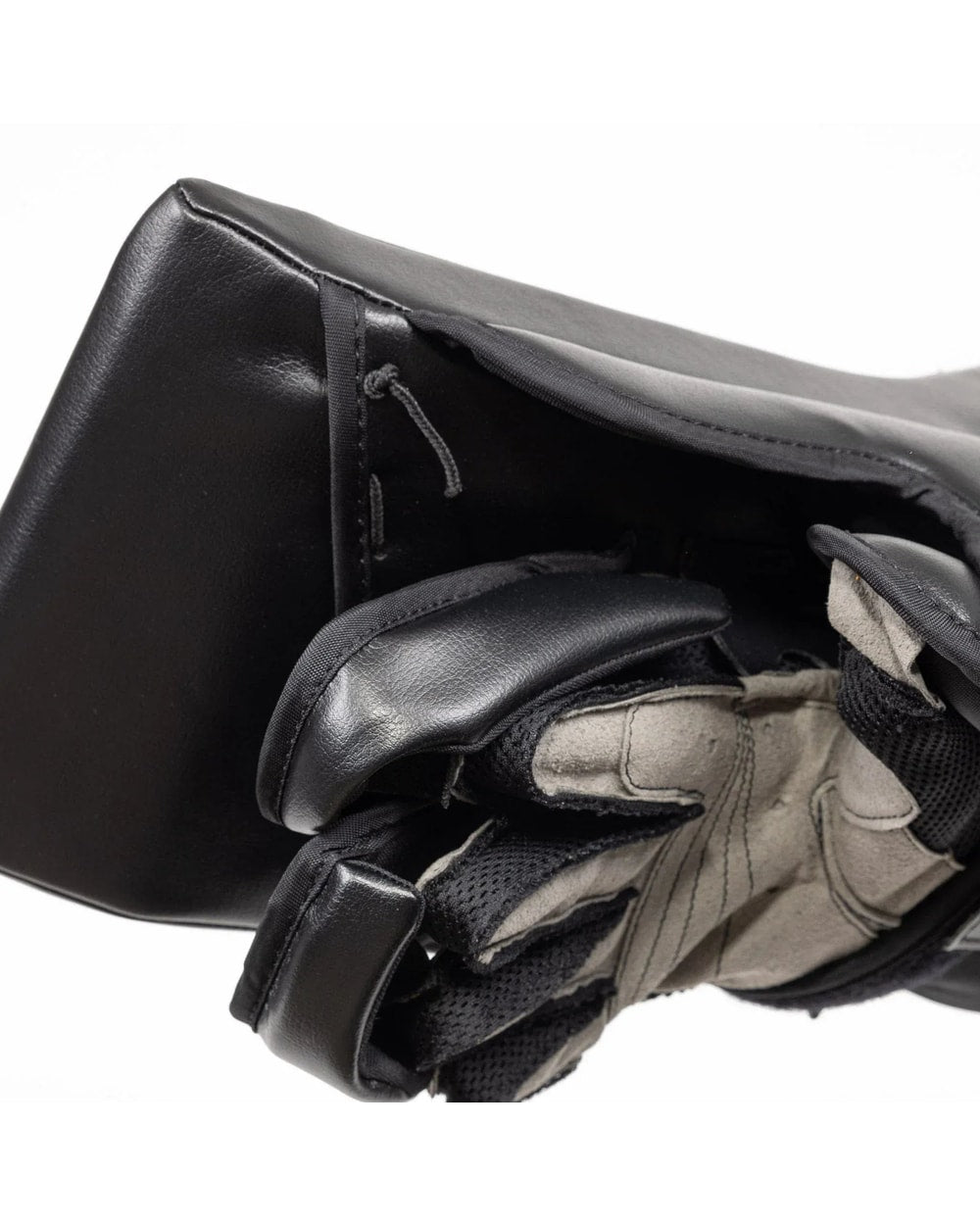 Brian's NetZero 3 Intermediate Goalie Blocker in black - glove side