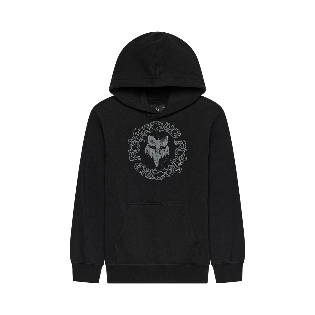 Fox Youth Slowburn Fleece Pullover Hoodie Black front