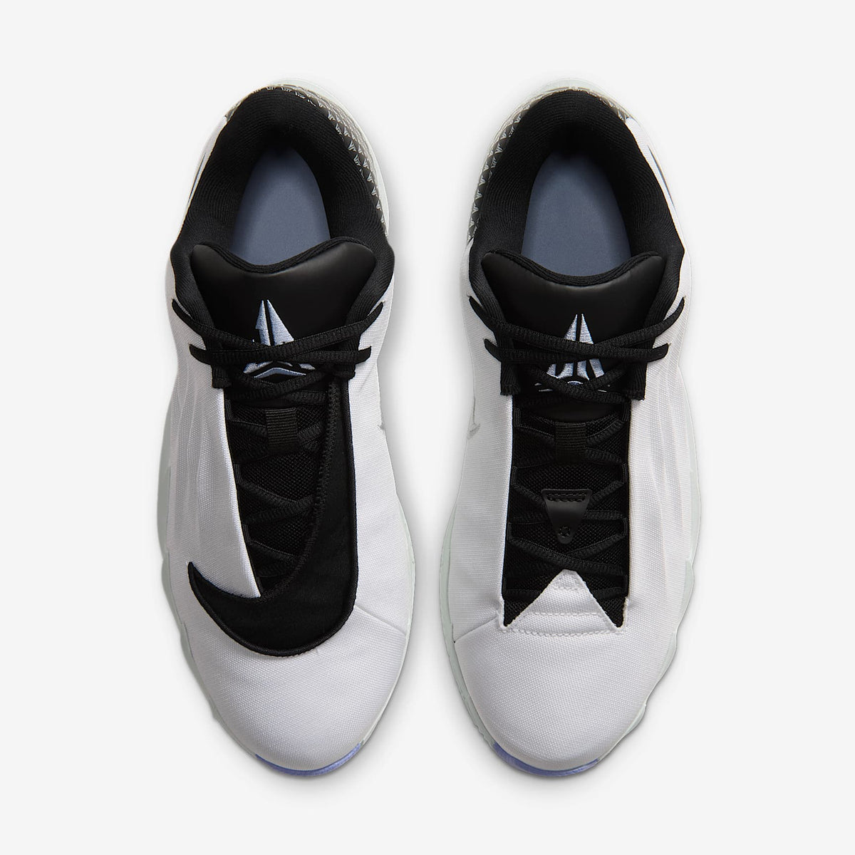 Nike Men's Ja Twelve Time Basketball Shoes - White/Barely Green/Cobalt Bliss/Metallic Silver, top-down view