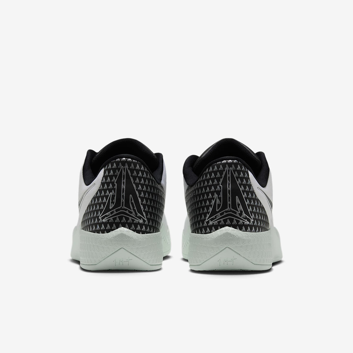 Nike Men's Ja Twelve Time Basketball Shoes - White/Barely Green/Cobalt Bliss/Metallic Silver, heel view