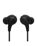 JBL Endurance Run 2 Wireless earbuds in black, front view of the earbuds