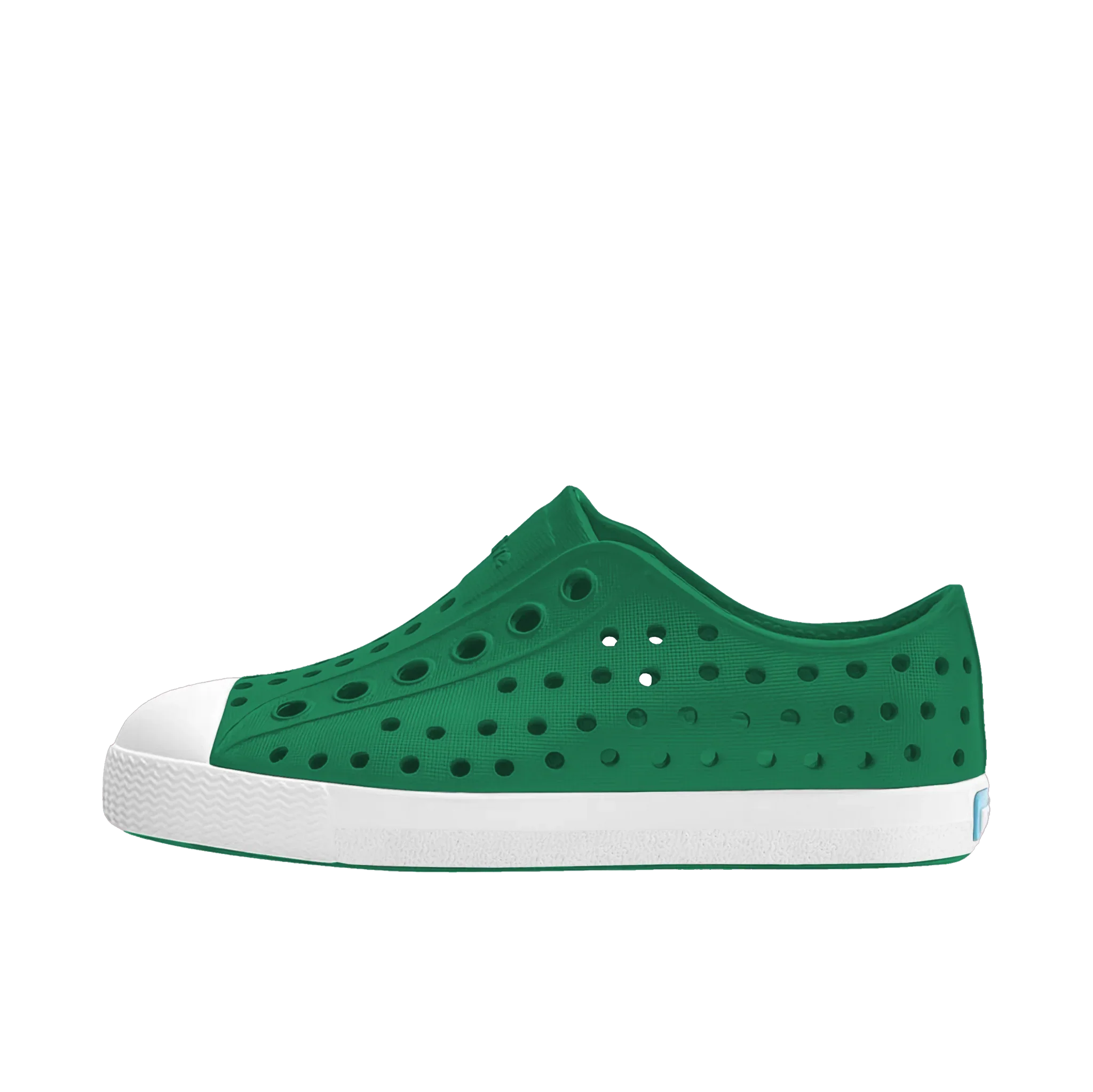 Native Child Jefferson Shoes - Hunter Green/Shell White - side profile