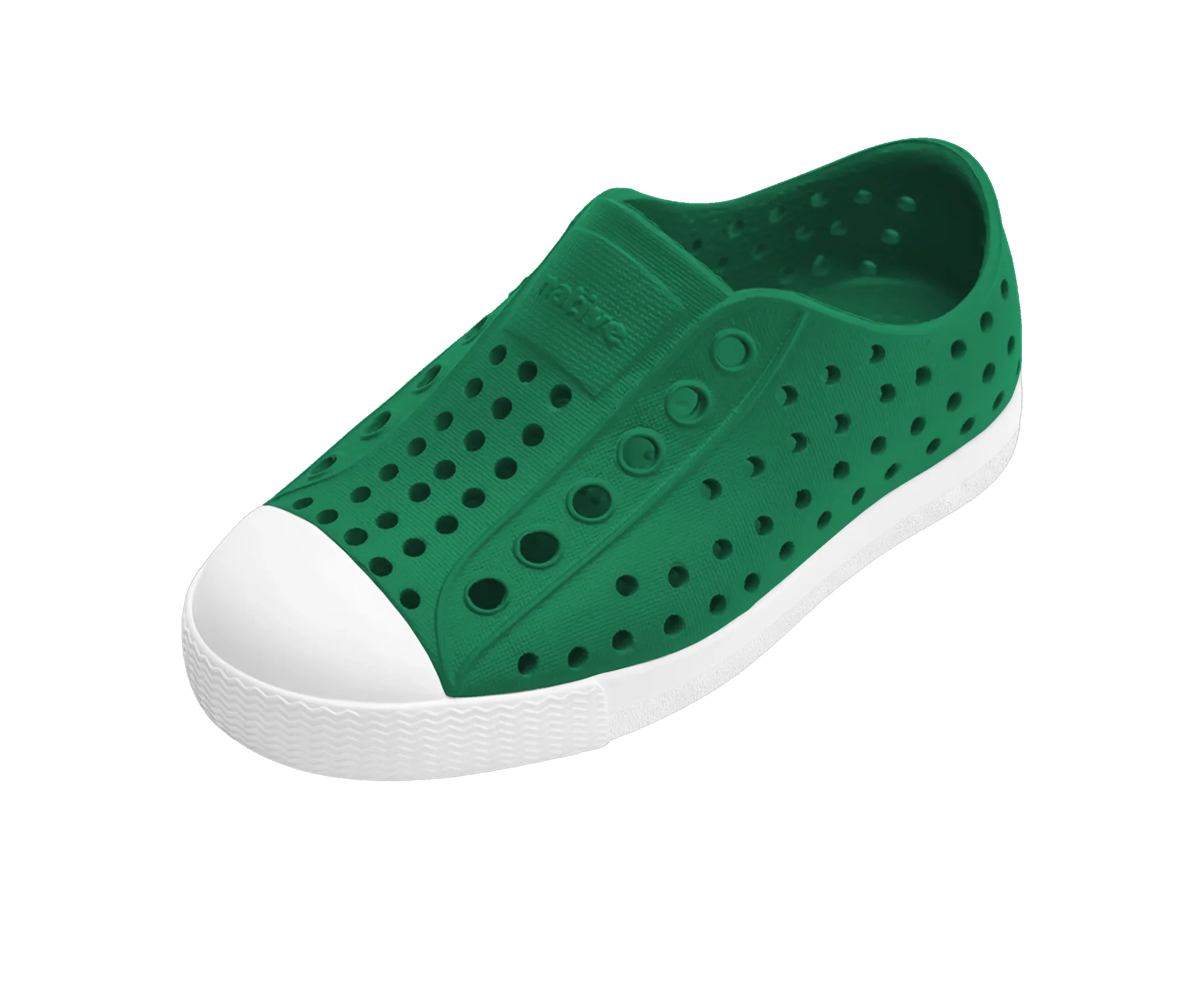 Native Child Jefferson Shoes - Hunter Green/Shell White - three-quarter front