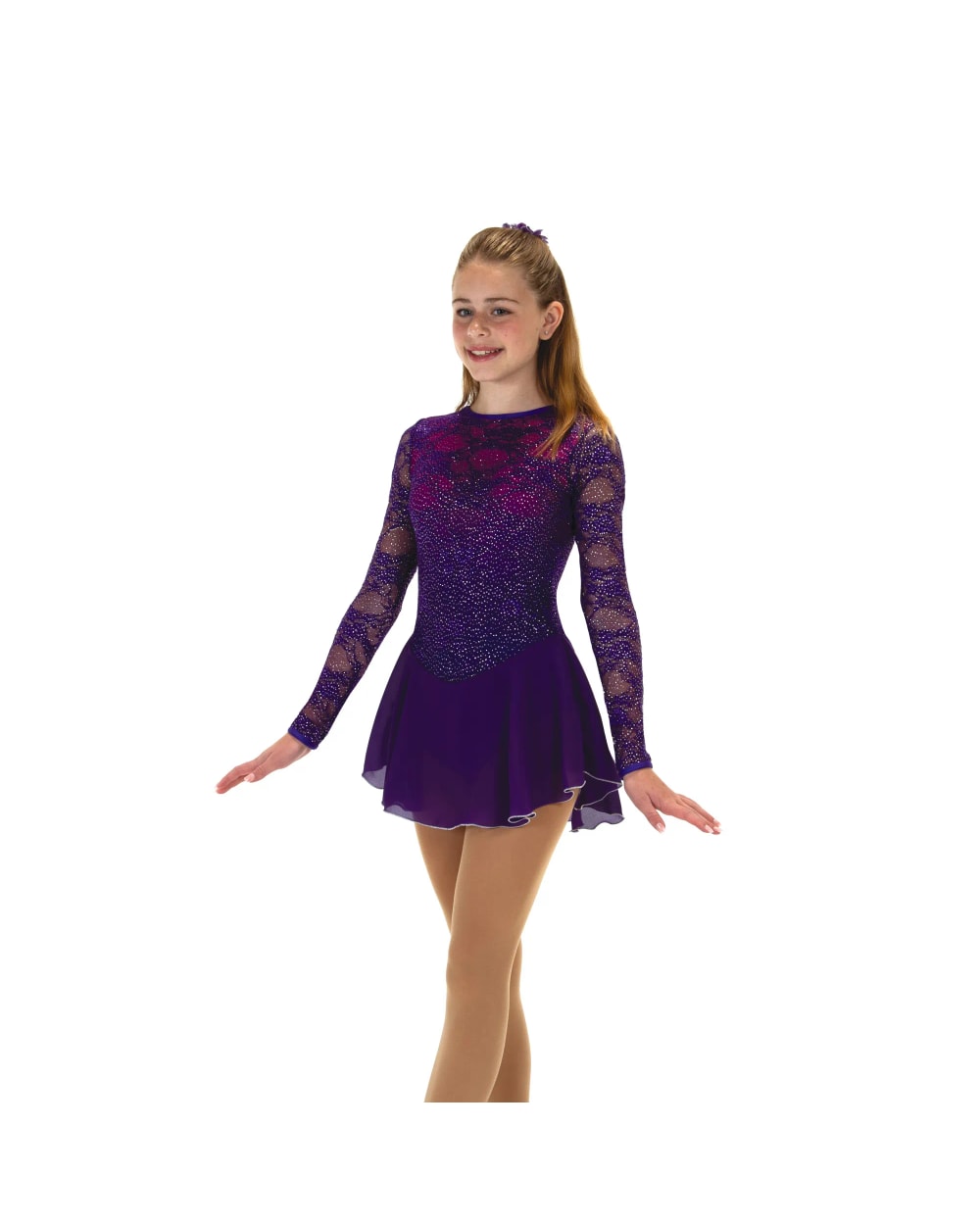 Jerrys Skating World Amethyst Rose Dress