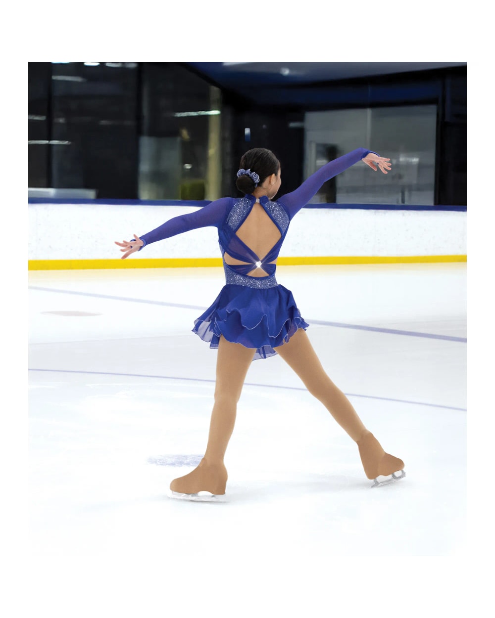 Jerrys Skating World Bluette Bling Dress - Blue, back detail