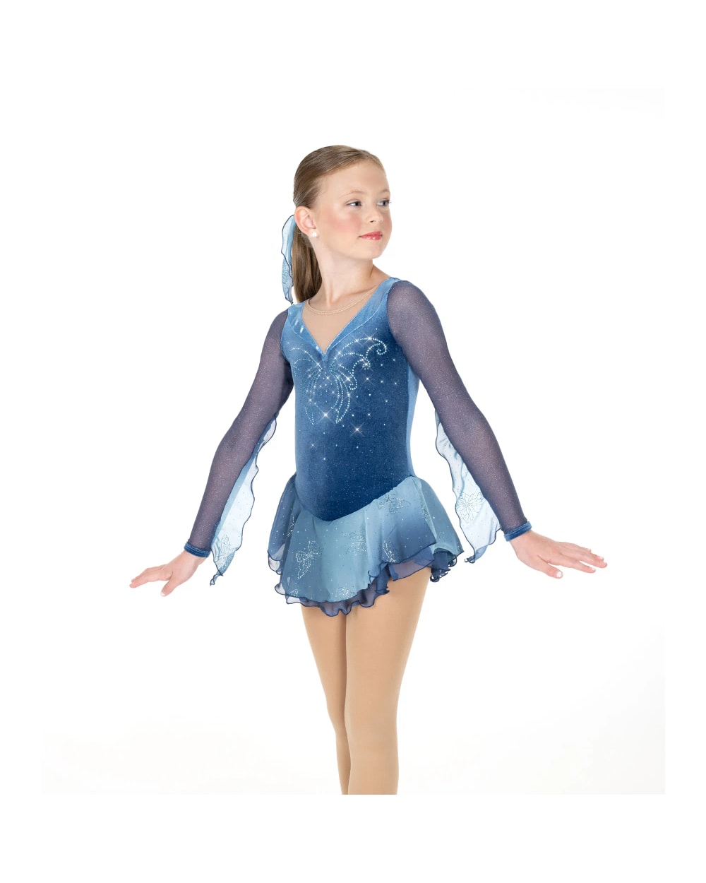 Jerrys Skating World Butterfly Blue Dress