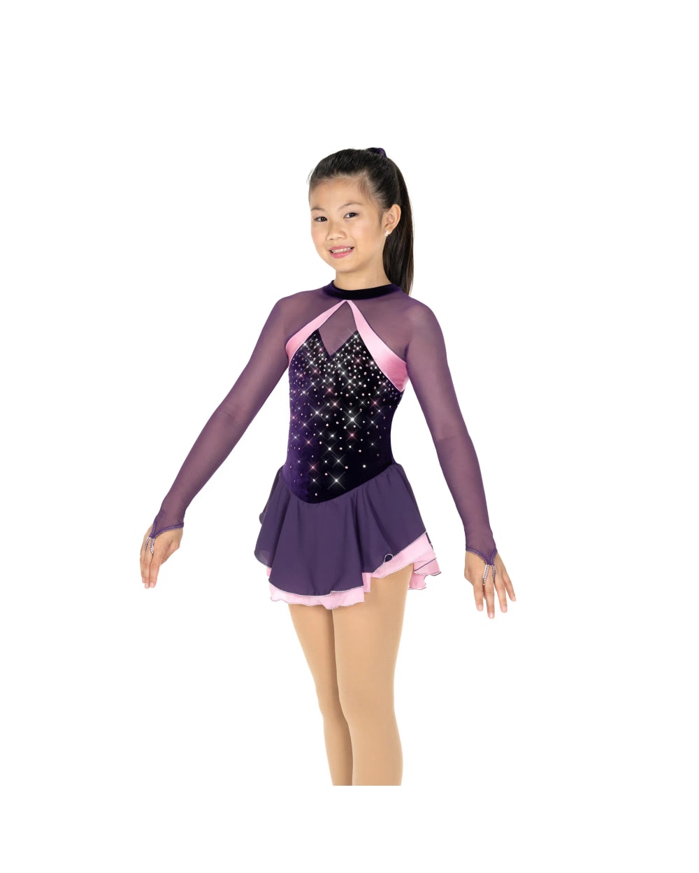 Jerrys Skating World Dazzle Duo Dress – Purple/Pink