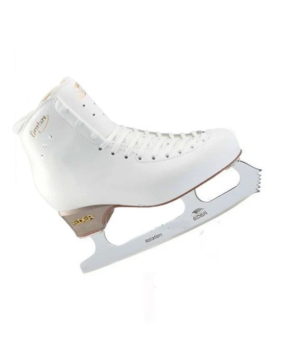 Edea Overture figure skate boot with mounted Rotation blade, white/ivory, size 26.0B