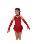 Jerrys Skating World Opera Gloves Dress - Ruby Red