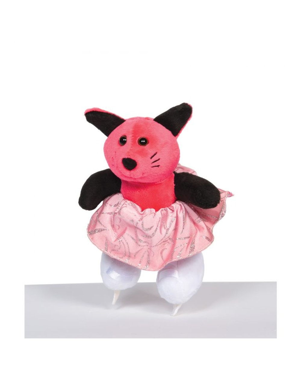 Jerry's Plush Skating Pal stuffed animal on skate blades, pink/black cat shown as representative example