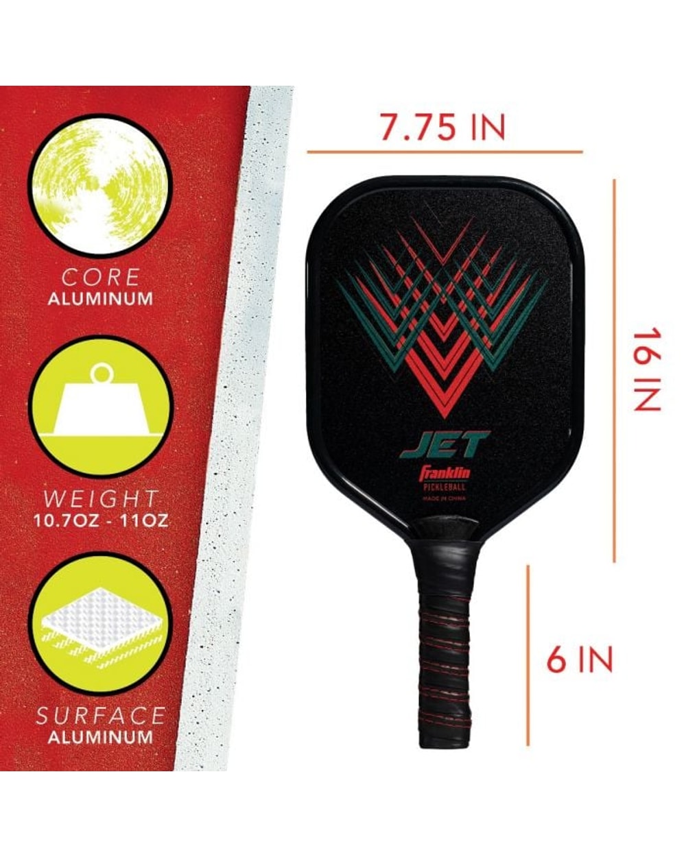 Jet Aluminum Pickleball Paddle
