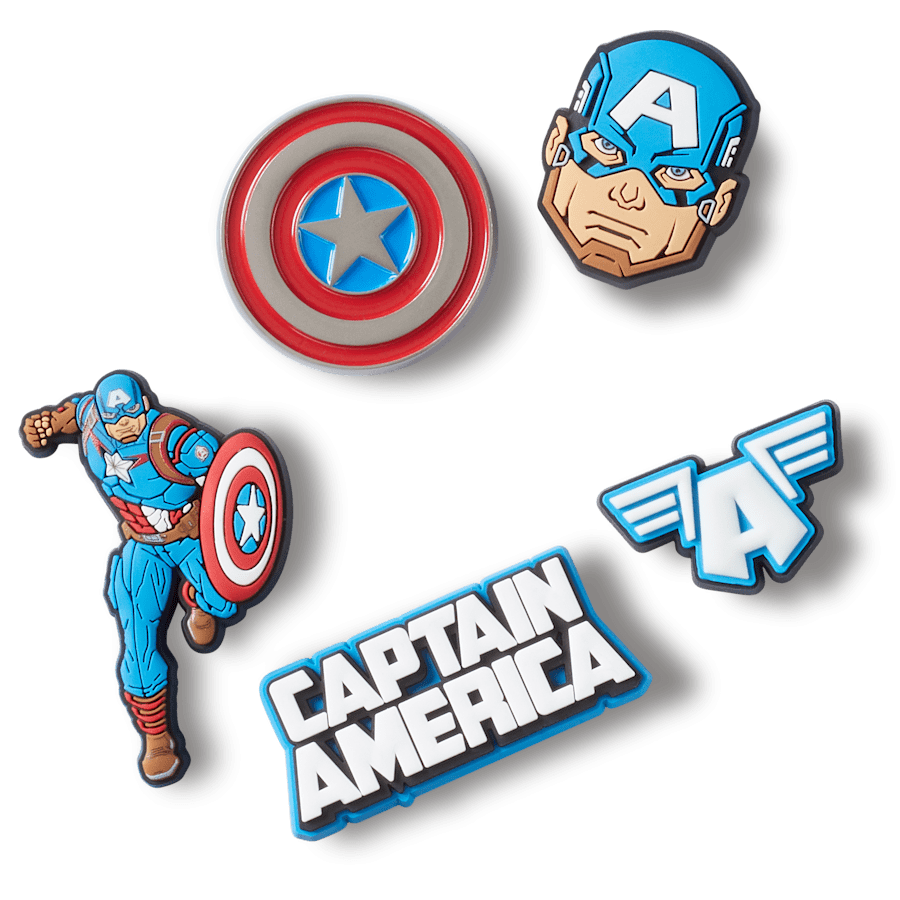 Crocs Captain America Jibbitz Charms - 5 Pack