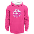 Outerstuff Girls Youth Edmonton Oilers Pink Fleece Pullover Hoodie