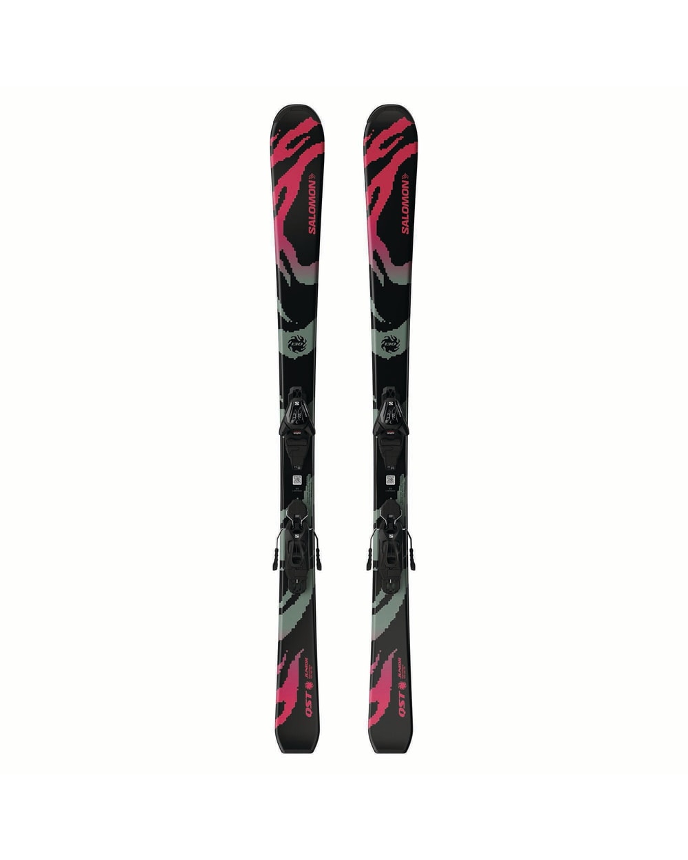 Salomon Junior QST M skis with L6 GW bindings in Black