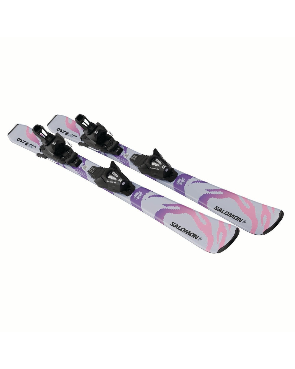 Salomon Junior QST S skis in Cosmic Sky, angled pair