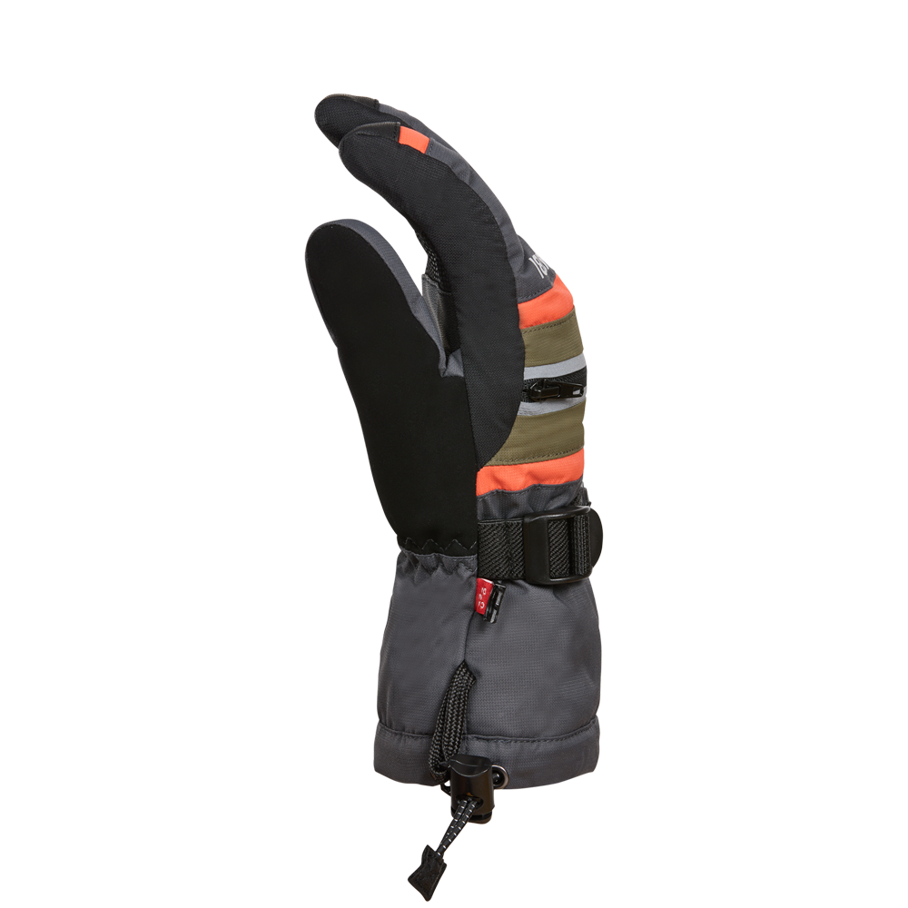Kombi Yolo Primaloft Glove - CHARCOAL WITH FERN AND KOMBI RED