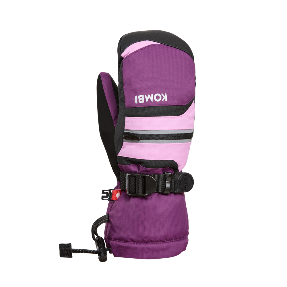 Kombi Yolo Youth Primaloft Mitt - ORCHID PETAL WITH LUXURY PURPLE AND BLACK - front