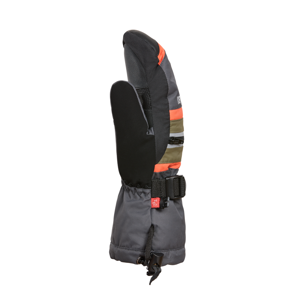 Kombi Yolo Youth Primaloft Mitt - CHARCOAL WITH FERN AND KOMBI RED