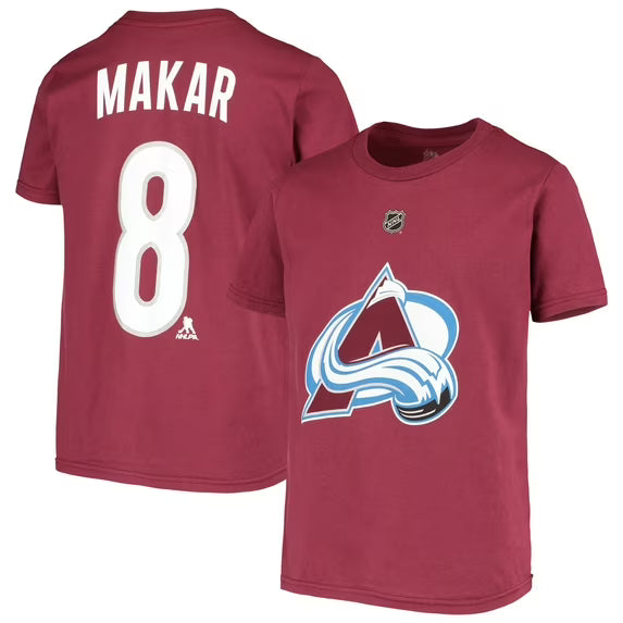 Outerstuff Youth Colorado Avalanche Name & Number T-Shirt - Makar